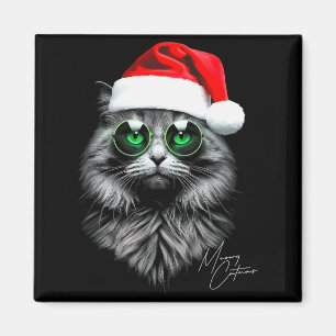 Íman Feliz Natal Meowy Gato Divertido Bonito Natal Gato