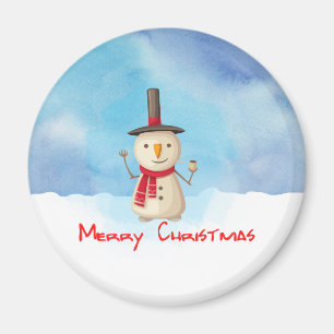 Íman Feliz Natal Neve A Acenar E A Sorrir