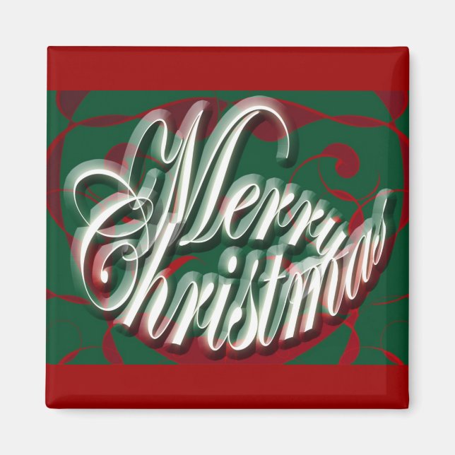 Íman Feliz Natal no Magnet Verde (Frente)