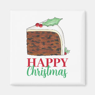 Íman Feliz Natal No Reino Unido Fatia De Bolo Britânico