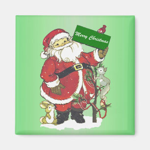 Íman Feliz Natal Papais noeis Árvores Pequenos Neve