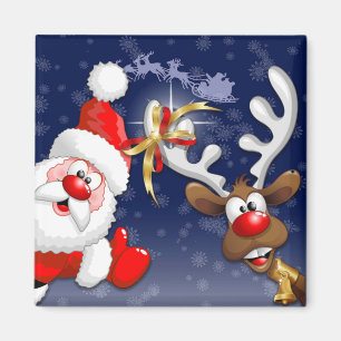 Íman Feliz Natal Papais noeis e Reindeer