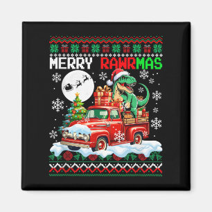 Íman Feliz Natal Papais noeis T-rex no Caminhão Ckup