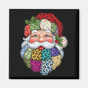 Íman Feliz Natal Patchwork Papai Noel Face X-mas H