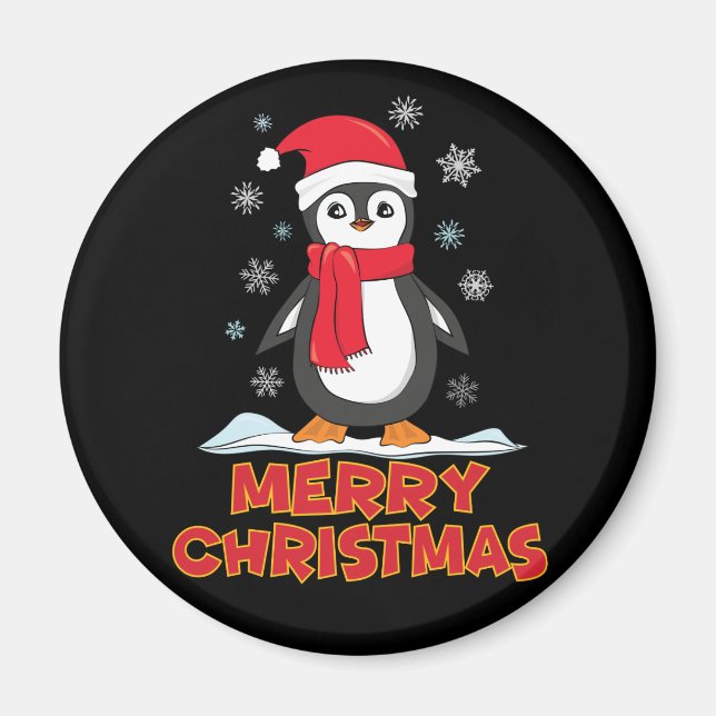 Íman Feliz Natal - Pinguim Gato (Frente)