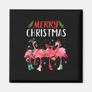 Íman Feliz Natal Pink Flamingo Árvore de Natal Xmas