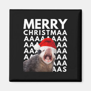 Íman Feliz Natal Possum Gritando Diversão Homens Mulher