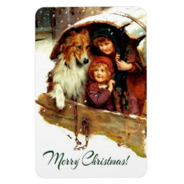 Íman Feliz Natal. Presente de Natal Vintage Art