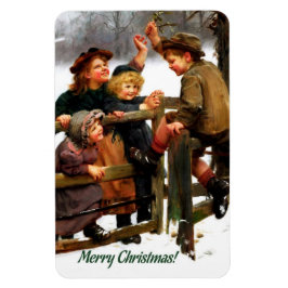 Íman Feliz Natal. Presente de Natal Vintage Art