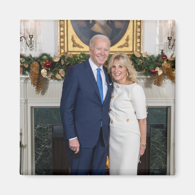 Íman Feliz Natal, Presidente Joe Biden e rua Lady (Frente)