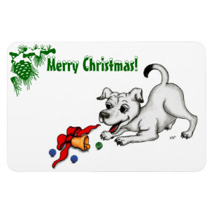 Íman Feliz Natal! Puppy com Bell e Ball