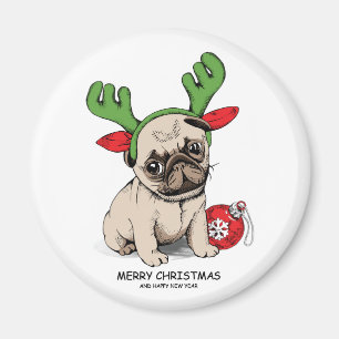 Íman Feliz Natal Puppy Pug