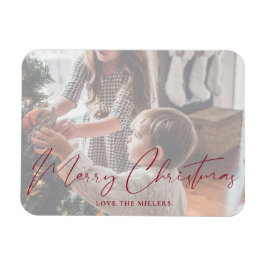 Íman Feliz Natal Red Minimalist Photo Magnet