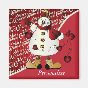 Íman Feliz Natal Red Snowman