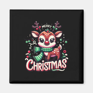 Íman Feliz Natal Reindeer Árvore Luzes Xmas Família M