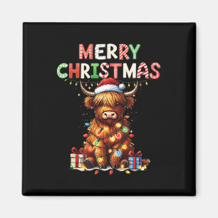 Íman Feliz Natal Scottish Highland Cow Xmas Fazenda An