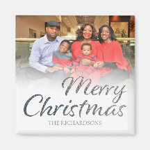 Feliz Natal Silver Glitter Foto e Nome do CHEIO 2