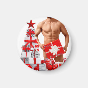 Íman Feliz Natal SlipperyJoe prata branca