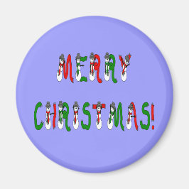 Íman Feliz Natal Snowman Font Magnet