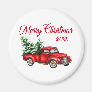 Íman Feliz Natal Trinta Ano Vintage Red Truck