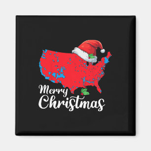 Íman Feliz Natal Trump Patriótico Mapa dos Estados Unid