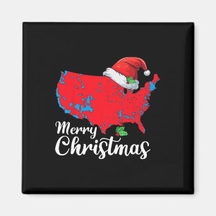 Íman Feliz Natal Trump Patriótico Mapa dos Estados Unid