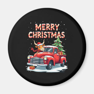 Íman Feliz Natal Vaca das Terras Altas Escocesas Presen