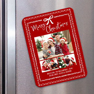 Íman Feliz Natal Vermelho 3 Foto Desenhos Divertidos à 