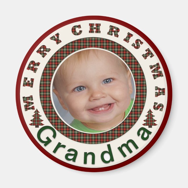 Íman Feliz Natal Vovó Foto de Feriado Personalizada (Frente)