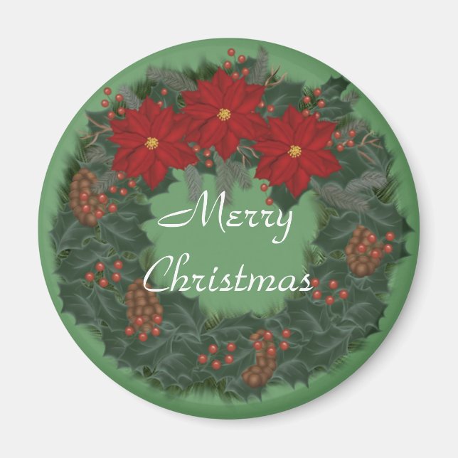 Íman Feliz Natal Wreath Magnet (Frente)