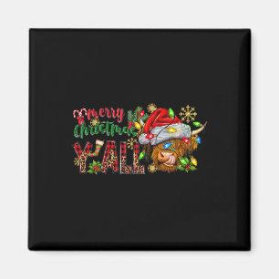 Íman Feliz Natal Y'all Cow Engraçado