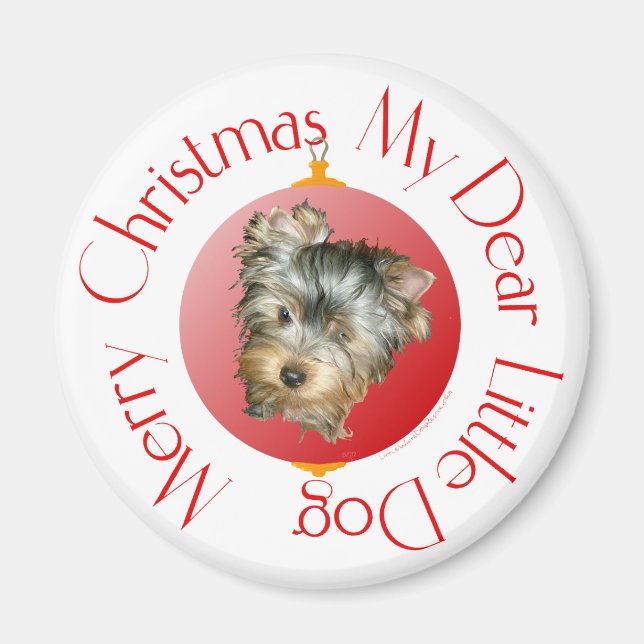Íman Feliz Natal Yorkshire Terrier (Frente)