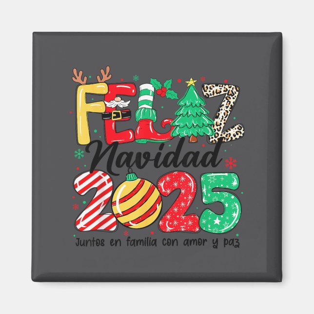 Íman Feliz Navidad 2025 Spanish Christmas Mexican Famil (Frente)