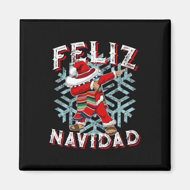 Íman Feliz Navidad Dabbing Christmas Sombrero (Frente)