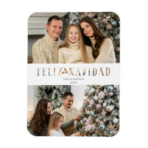 Íman Feliz Navidad Efeito de Papel Recortado Espanhol F