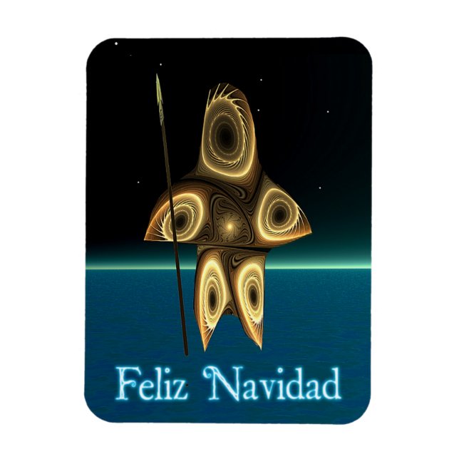 Íman Feliz Navidad - Fractal Inuit Hunter (Vertical)