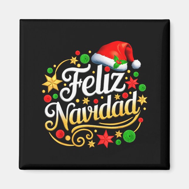 Íman Feliz Navidad Spanish Mexican Christmas Xmas Holid (Frente)