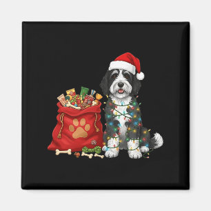 Íman Feliz OvelhaDoodle Luzes de Natal Mãe de Cachorro