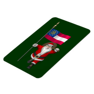 Íman Feliz Pai Natal Com Bandeira Da Geórgia