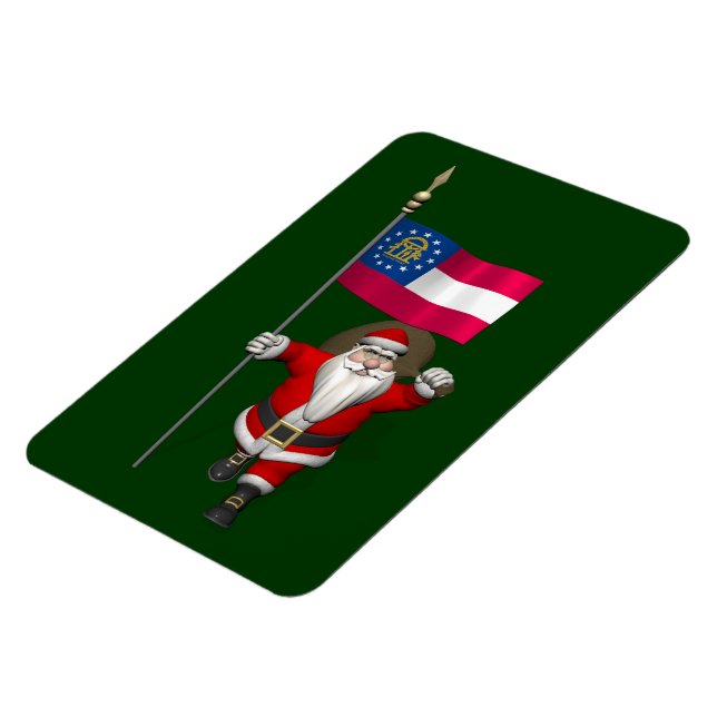 Íman Feliz Pai Natal Com Bandeira Da Geórgia (Left Side)