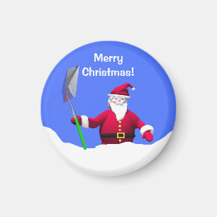 Íman Feliz Papai noel de Natal com pá