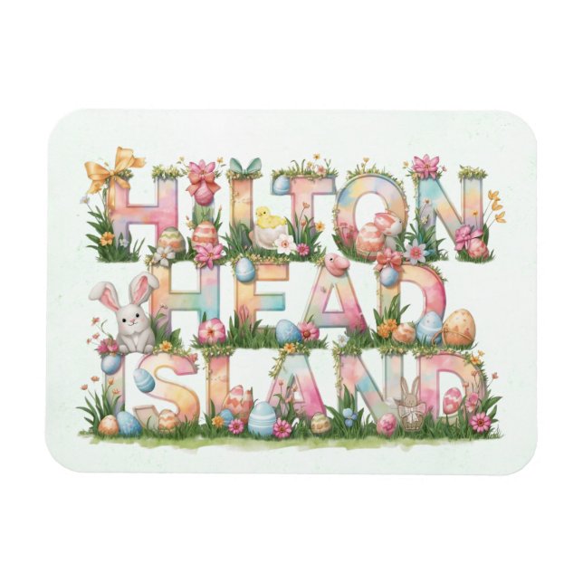 Íman Feliz Páscoa de Ilha de Hilton Head (Horizontal)
