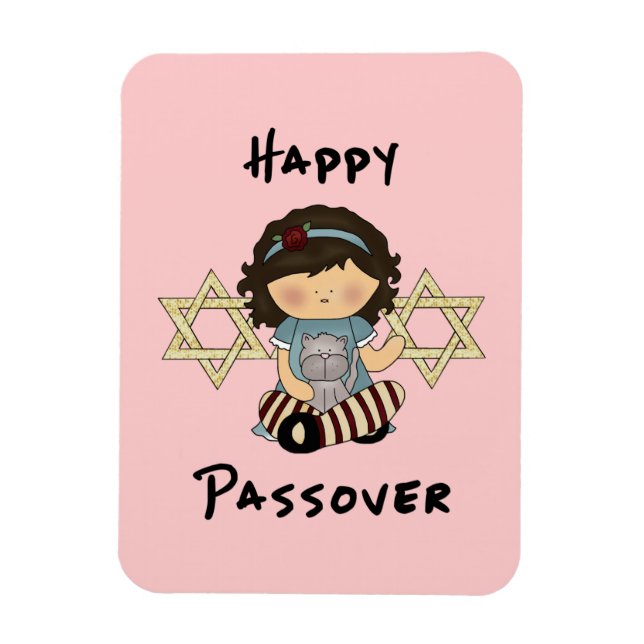 Íman Feliz Passover Girl (Vertical)