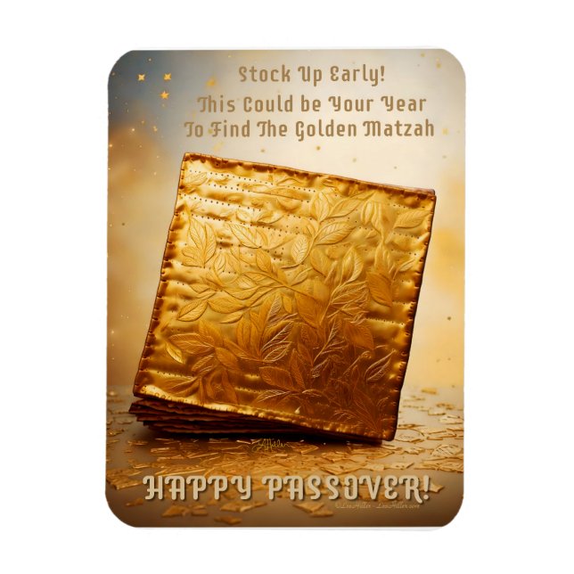 Íman Feliz Passover! Ouro Matzah (Vertical)