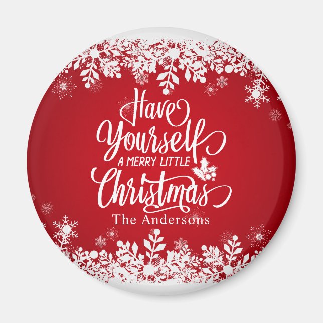 Íman Feliz personalizada pequeno Natal | Magnet (Frente)