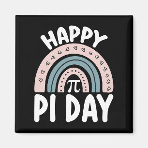 Íman Feliz Pi Day Boho Rainbow Mathemat