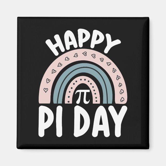 Íman Feliz Pi Day Boho Rainbow Mathemat (Frente)