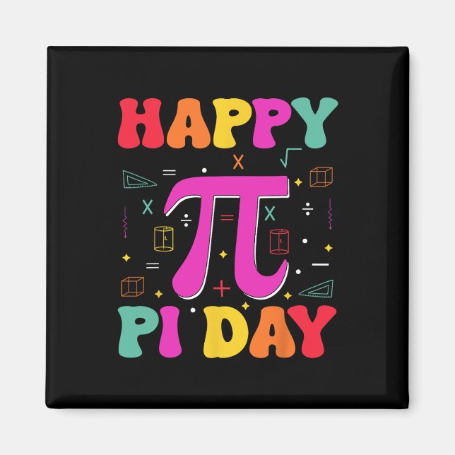 Íman Feliz Pi Day Crianças Professores De Matemática Pr (Frente)