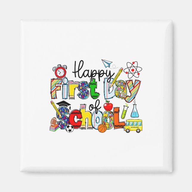 Íman Feliz Primeiro Dia De Aula Professores Alunos Volt (Frente)