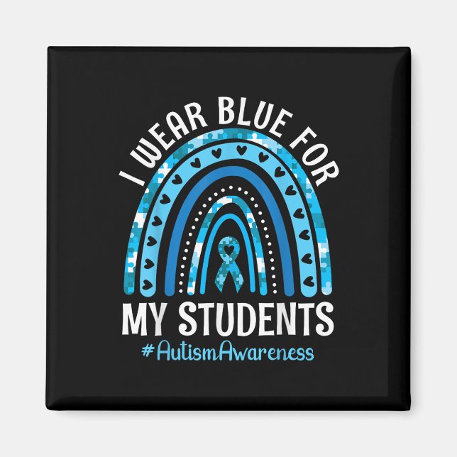 Íman Feliz Professor Eu Visto Azul Para Meus Estudantes (Frente)